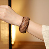 Wave Engraved Wood Wavy Wide Bangles for Women WG66DDD-02-2