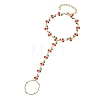 304 Stainless Steel Enamel Cherry Chain Bracelets BJEW-JB13002-2