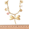 304 Stainless Steel Dragonfly Flower Bowknot Pendant Necklaces for Women SA-CBA364C-02G-3