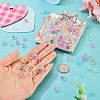 240Pcs 8 Colors Crackle Transparent Glass Beads GLAA-TA0004-19-6