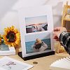 Wood Vinyl Record Slotted Display Stands with Stainless Steel Support ODIS-WH0043-344B-3