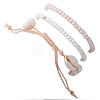 Summer Beach Natural Mixed Cowrie Shell Glass & Alloy Beaded Stretch Bracelet & Braided Bead Bracelets Sets BJEW-JB10838-5