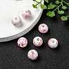 Floral Printed Porcelain Beads PORC-Q201-10mm-3-6