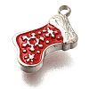 Christmas 304 Stainless Steel Red Enamel Charms STAS-L022-468P-2