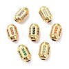 Brass Micro Pave Cubic Zirconia Beadsong-Lasting Plated ZIRC-P089-24B-G-1