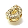 Brass Micro Pave Cubic Zirconia Letter Multi-Strand Links KK-D295-32G-04-2