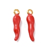 Brass Enamel Pendants PALLOY-H003-1G-1