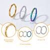 12Pcs 6 Style 304 Stainless Steel Bamboo Sticker Finger Ring for Women RJEW-DC0001-14-4