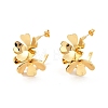 Ion Plating(IP) 304 Stainless Steel Flower Stud Earrings X-EJEW-Z068-29G-1