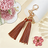 1Pc PU Leather Tassel Keychains KEYC-CL0001-50B-4