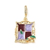 Brass Enamel Pendants KK-U043-12G-02-1