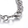 Tarnish Resistant 304 Stainless Steel Charm Bracelets BJEW-L637-28-P-4
