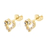 Brass Micro Pave Cubic Zirconia Stud Earrings KK-CBA5B62-01B-G-4