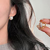 Brass & Plastic Pearl Hoop Earrings FS-WGC04E8-02-2