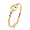 Ion Plating(IP) 304 Stainless Steel Ring Shape Finger Ring with Cubic Zirconia RJEW-K244-10G-1