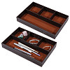 2Pcs Desktop 4-Grid PU Leather Organizer Display Storage Trays CON-CA0001-036A-1