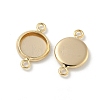 Flat Round Brass Connector Cabochon Settings KK-K414-13F-G-2