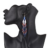Handmade Glass Seed Beads Arrow Dangle Earrings EJEW-MZ00539-04-3
