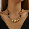 Alloy Graduated Beaded Pendant Polyester Collar Necklaces for Women NJEW-SP0001-17C-6