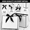 48Pcs Rectangle White Paper Gift Storage Handle Bags with Ribbons ABAG-WA0001-26B-4