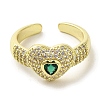 Brass Micro Pave Cubic Zirconia Rings for Women RJEW-E295-08G-02-2