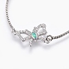 Adjustable Brass Micro Pave Cubic Zirconia Bolo Bracelets BJEW-F356-03-P-3