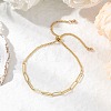 Brass Paperclip Chains & Curb Chains Slider Bracelets for Women BJEW-JB11809-1