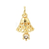 Christmas Brass Micro Pave Clear Cubic Zirconia Pendants KK-Z156-05G-1