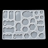 Bone/Fish/Flat Round DIY Pendant Silicone Molds DIY-G099-02A-4