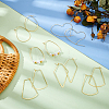 16Pcs 4 Style Heart & Egg & Polygon & Fan Brass Hoop Earrings Findings KK-BC0011-93-5
