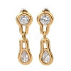 304 Stainless Steel & Clear Cubic Zirconia Dangle Stud Earrings EJEW-G468-03G-04-2