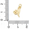 Brass Micro Pave Clear Cubic Zirconia Charms KK-D289-66G-K-3