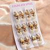 Round 201 Stainless Steel Hoop Earrings EJEW-D354-20G-2