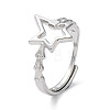 Non-Tarnish 304 Stainless Steel Hollow Star Adjustable Rings RJEW-D006-23P-1