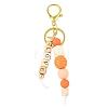 ABS Plastic & Wood & Silicone Keychain KEYC-YW00253-02-1