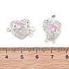 Brass Micro Pave Cubic Zirconia Box Clasps KK-B125-07S-01-3