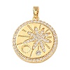 Brass Micro Pave Rhinestone Pendants KK-Z161-01G-03-1