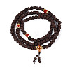 Buddhist Jewelry Prayer 108 Rudraksha Seed Mala Beads Necklaces NJEW-M102-01-1-1