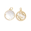 Brass Micro Pave Cubic Zirconia Pendants ZIRC-E164-36C-G-1