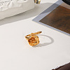 304 Stainless Steel Cuff Open Rings for Women WG3AC19-01-5