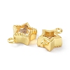 Eco-Friendly Brass Micro Pave Clear Cubic Zirconia Links Connectors ZIRC-C022-06G-3