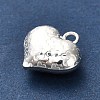 925 Sterling Silver 3D Textured Heart Charms STER-U009-10S-01-3