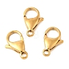 Ion Plating(IP) 304 Stainless Steel Lobster Claw Clasps X-STAS-AB15-G-01-1