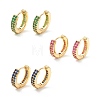 Cubic Zirconia Chunky Hinged Huggie Hoop Earrings for Women EJEW-P196-21G-1
