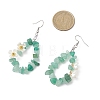 Natural Green AventurineFlower Dangle Earrings EJEW-JE06802-01-4