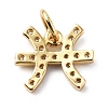 Brass Micro Pave Cubic Zirconia Charms X-ZIRC-F131-16G-12-2