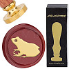 Brass Wax Seal Stamps with Wood Handle AJEW-WH0412-0181-1