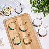 4 Pairs 4 Style Bohemia Glass & Acrylic Beaded Circle Ring Dangle Earrings EJEW-AN0002-95-7