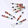 8pcs 4 Styles 7 Chakra Mixed Gemstone Copper Wire Wrapped Connector Charms and Big Pendents FIND-CA0006-95-2