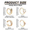 Cheriswelry 4Pcs 4 Style Snake & Smiling Face & Star Brass Cuff Rings for Her RJEW-CW0001-01-10